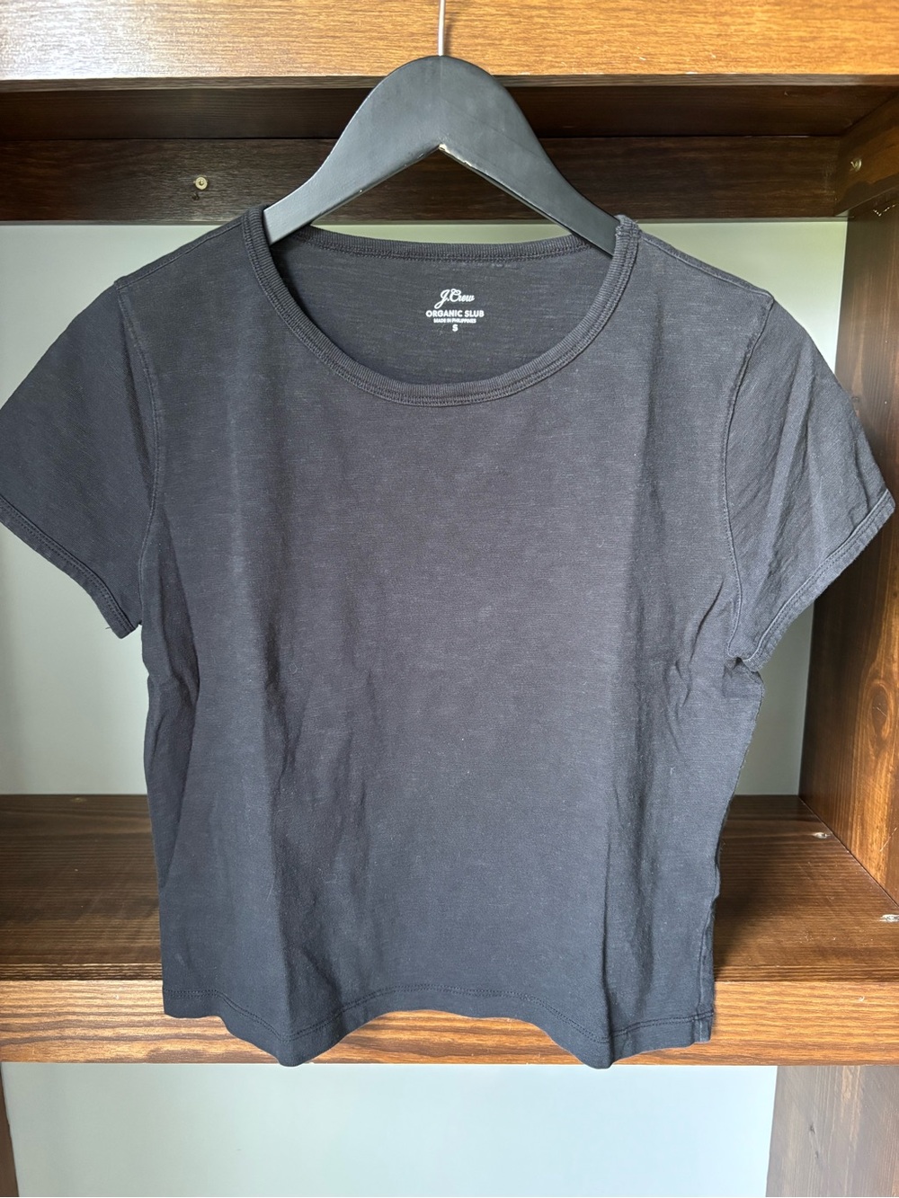J. Crew Black Crop Crewneck Tee